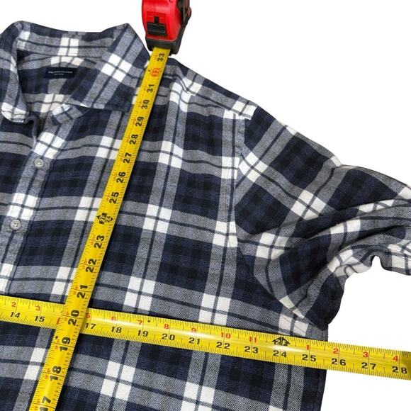 Proper Cloth Men's Canclini Slate Large Plaid Beacon Flannel Shirt Blue 2XL XXL - Picture 4 of 7